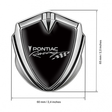Pontiac Emblem Trunk Badge Silver Black Base Racing Logo Edition