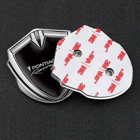 Pontiac Emblem Trunk Badge Silver Black Base Racing Logo Edition