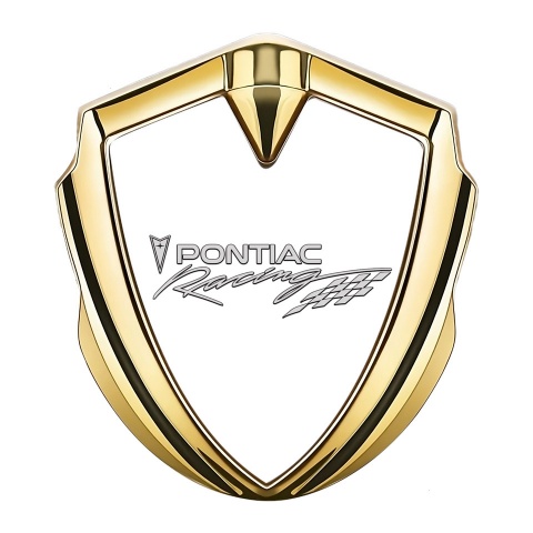 Pontiac Emblem Self Adhesive Gold White Base Racing Logo Edition