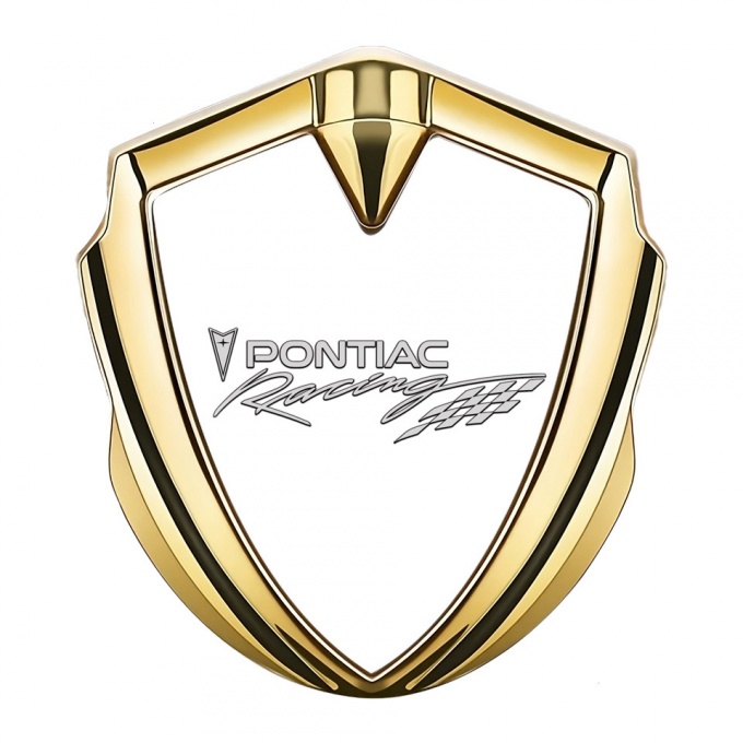 Pontiac Emblem Self Adhesive Gold White Base Racing Logo Edition