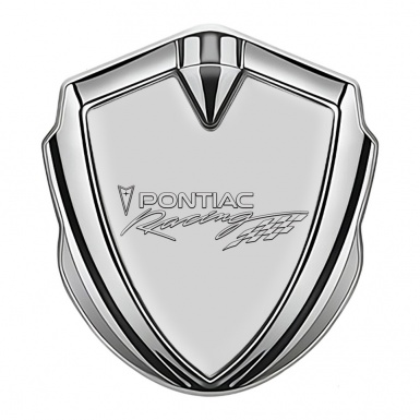Pontiac Bodyside Domed Emblem Silver Moon Grey Racing Logo Edition