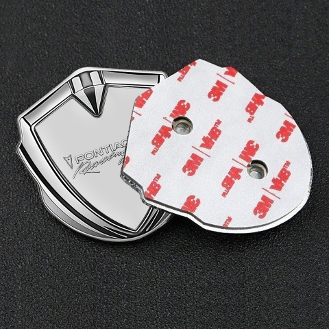Pontiac Bodyside Domed Emblem Silver Moon Grey Racing Logo Edition