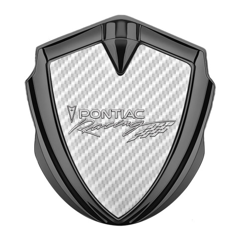 Pontiac 3d Emblem Badge Graphite White Carbon Racing Logo Edition