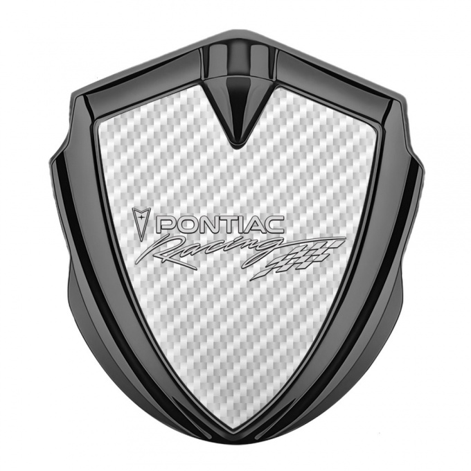 Pontiac 3d Emblem Badge Graphite White Carbon Racing Logo Edition