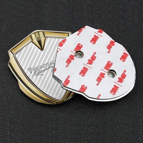 Pontiac 3d Emblem Badge Gold White Carbon Racing Logo Edition