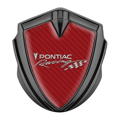 Pontiac Silicon Emblem Badge Graphite Red Carbon Racing Logo Edition