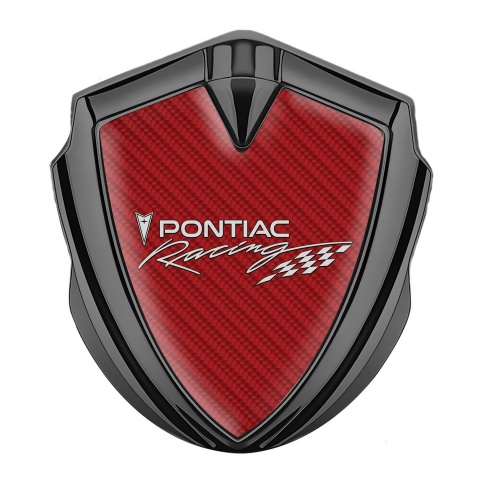 Pontiac Silicon Emblem Badge Graphite Red Carbon Racing Logo Edition