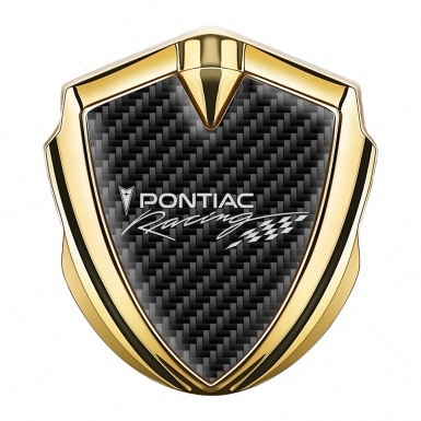Pontiac Emblem Car Badge Gold Carbon Fiber Racing Logo Edition