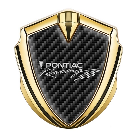 Pontiac Emblem Car Badge Gold Carbon Fiber Racing Logo Edition