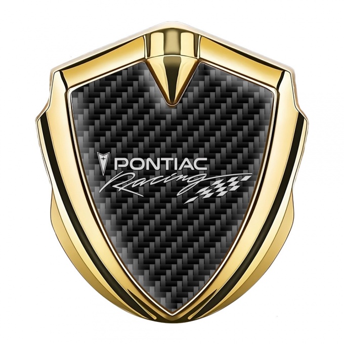 Pontiac Emblem Car Badge Gold Carbon Fiber Racing Logo Edition