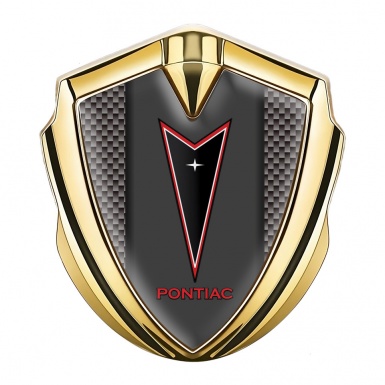 Pontiac Fender Emblem Badge Gold Grey Carbon Red Outline Logo