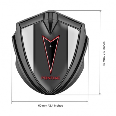 Pontiac Emblem Self Adhesive Graphite Moon Grey Red Outline Logo