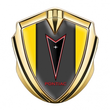 Pontiac Bodyside Domed Emblem Gold Yellow Frame Red Outline Edition