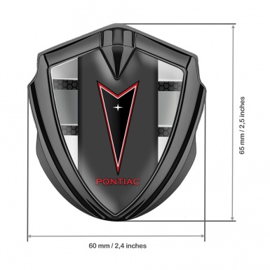 Pontiac Emblem Silicon Badge Graphite Front Panels Red Outline Logo