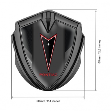 Pontiac Emblem Fender Badge Graphite Light Dark Hex Red Outline Logo