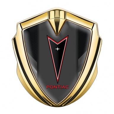 Pontiac Emblem Fender Badge Gold Light Dark Hex Red Outline Logo