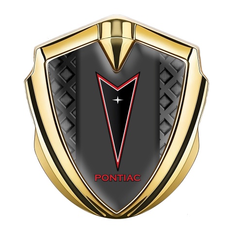 Pontiac Emblem Self Adhesive Gold Dark Fence Red Outline Logo