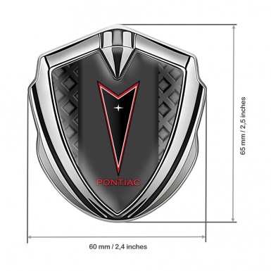 Pontiac Emblem Self Adhesive Silver Dark Fence Red Outline Logo
