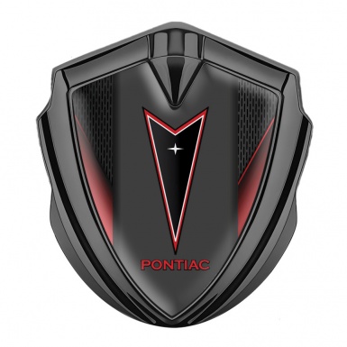 Pontiac Emblem Ornament Graphite Dark Mesh Crimson Elements Red Outline