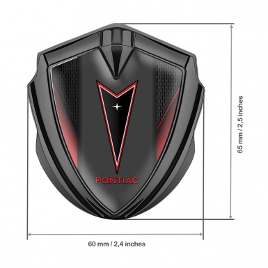 Pontiac Emblem Ornament Graphite Dark Mesh Crimson Elements Red Outline