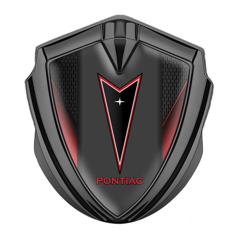 Pontiac Emblem Ornament Graphite Dark Mesh Crimson Elements Red Outline