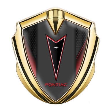Pontiac Emblem Ornament Gold Dark Mesh Crimson Elements Red Outline