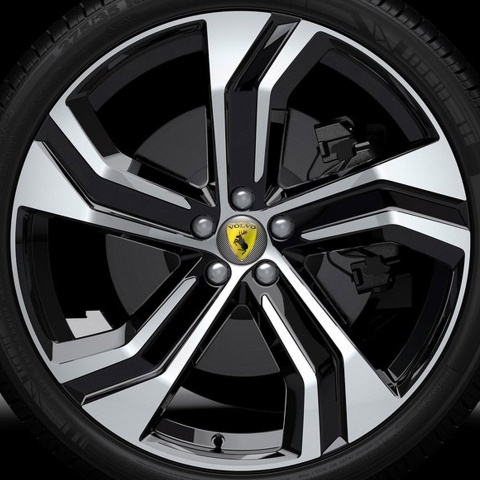 Volvo Moose Silicone Stickers Wheel Center Cap Carbon