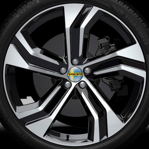 Volvo Silicone Stickers Wheel Center Cap Swedish flag 