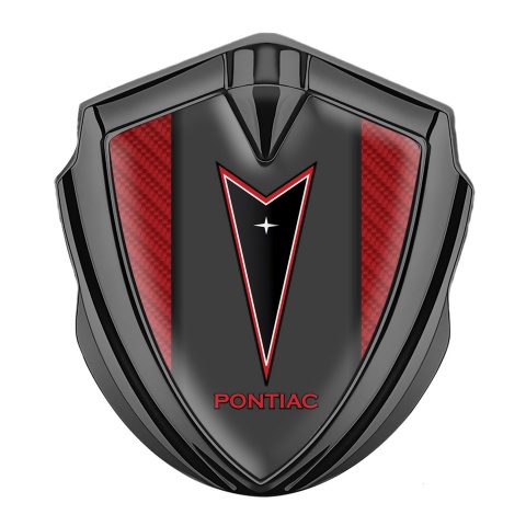 Pontiac Emblem Trunk Badge Graphite Red Carbon Classic Logo Design