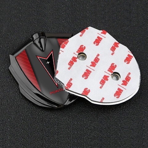Pontiac Emblem Trunk Badge Graphite Red Carbon Classic Logo Design