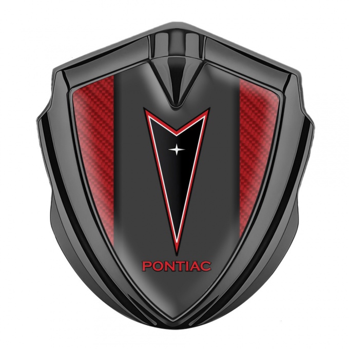 Pontiac Emblem Trunk Badge Graphite Red Carbon Classic Logo Design