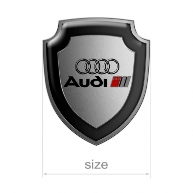 Audi Silicone Domed Sticker Black Sport Logo
