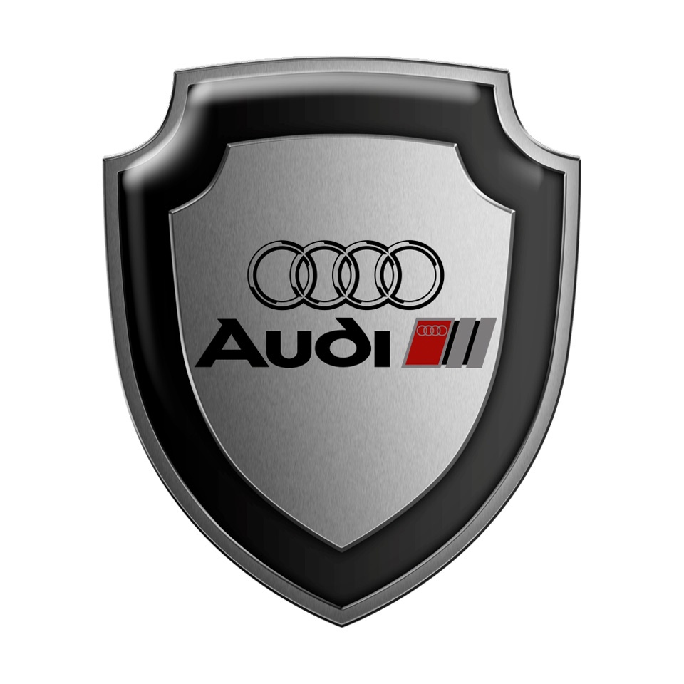 Audi Silicone Domed Sticker Black Sport Logo, Domed Emblems, Stickers