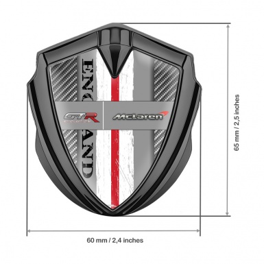 Mclaren GTR Emblem Ornament Graphite Light Carbon England Flag