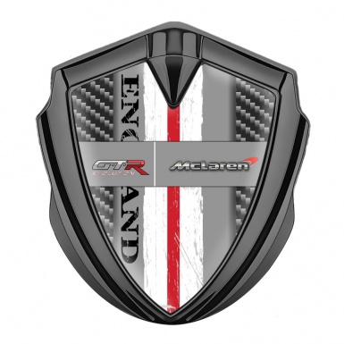 Mclaren GTR Emblem Car Badge Graphite Dark Carbon England Motif