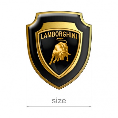 Lamborghini Silicone Emblem Gold Black Logo