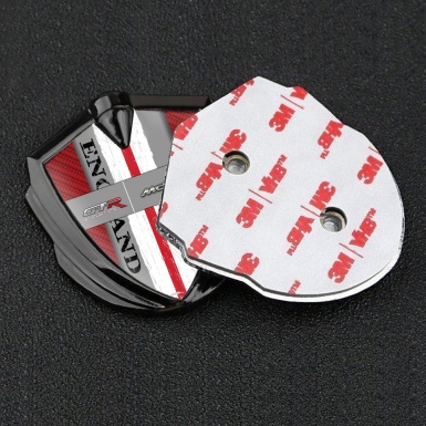 Mclaren GTR Emblem Fender Badge Graphite Red Carbon England Edition