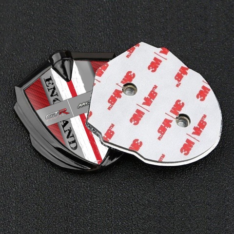 Mclaren GTR Emblem Fender Badge Graphite Red Carbon England Edition
