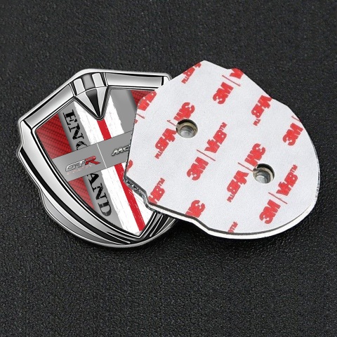Mclaren GTR Emblem Fender Badge Silver Red Carbon England Edition