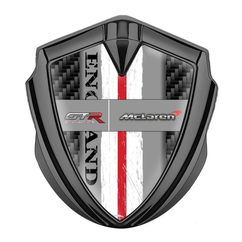Mclaren GTR Fender Emblem Badge Graphite Black Carbon England Edition
