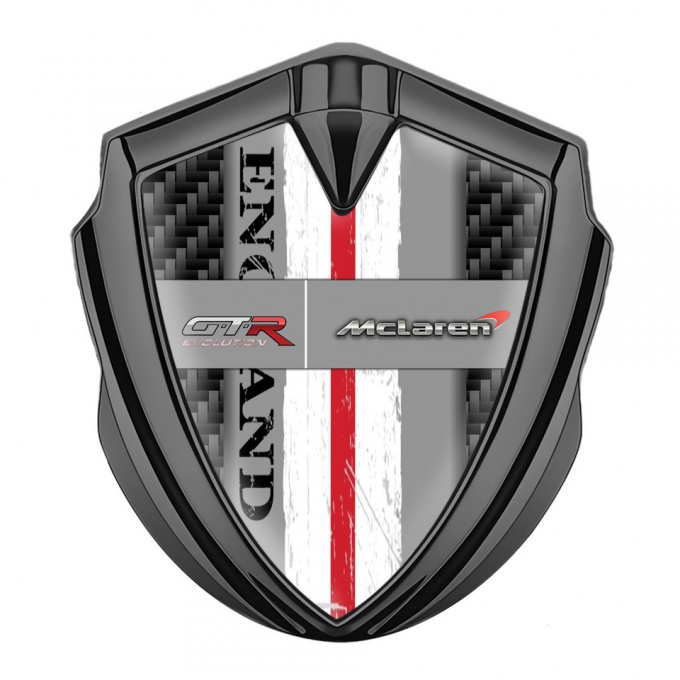 Mclaren GTR Fender Emblem Badge Graphite Black Carbon England Edition