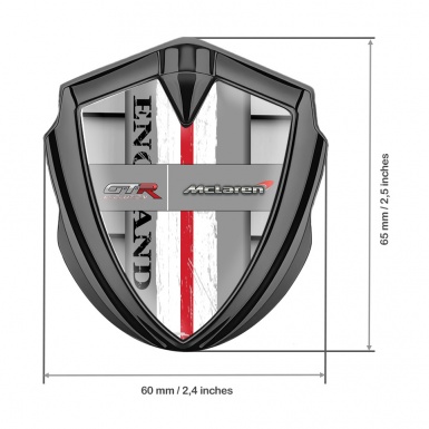 Mclaren GTR Emblem Self Adhesive Graphite Grille Effect England Edition