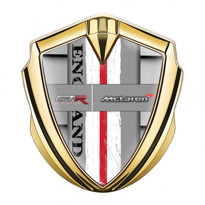 Mclaren GTR Emblem Self Adhesive Gold Grille Effect England Edition