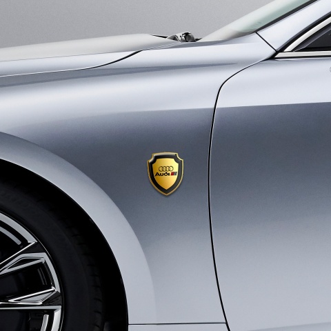 Audi Silicone Domed Sticker Gold Sport Logo