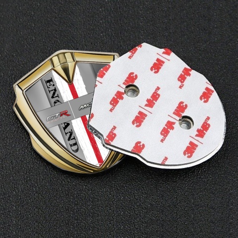 Mclaren GTR Emblem Ornament Badge Gold Polished Steel England Motif
