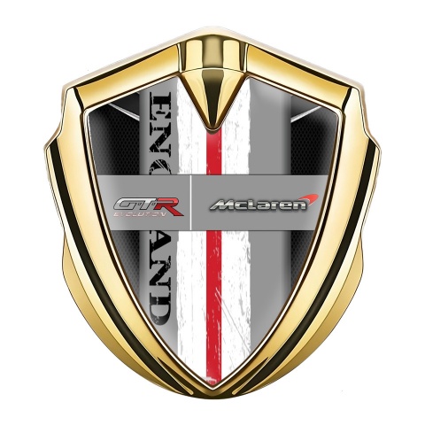 Mclaren GTR 3d Emblem Badge Gold Black Fishnet England Edition