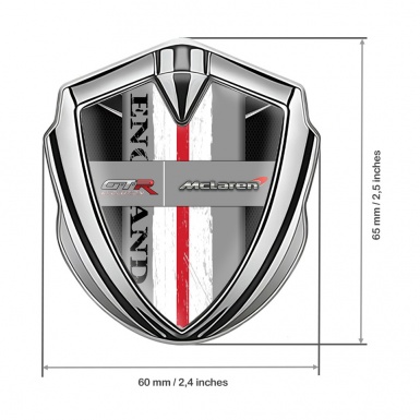 Mclaren GTR 3d Emblem Badge Silver Black Fishnet England Edition