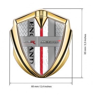 Mclaren GTR Emblem Badge Self Adhesive Gold Treadplate England Edition