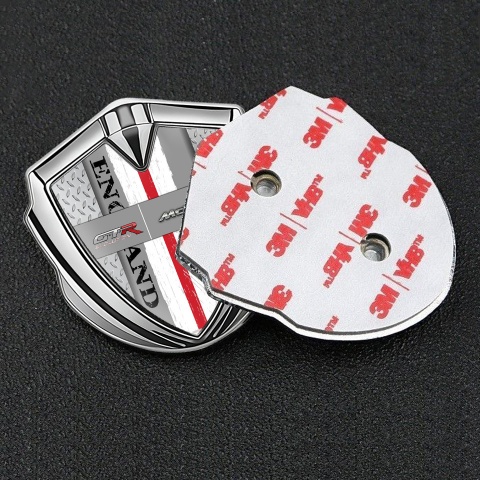 Mclaren GTR Emblem Badge Self Adhesive Silver Treadplate England Edition