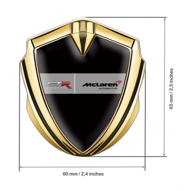 Mclaren GTR Silicon Emblem Badge Gold Black Base Evolution Design